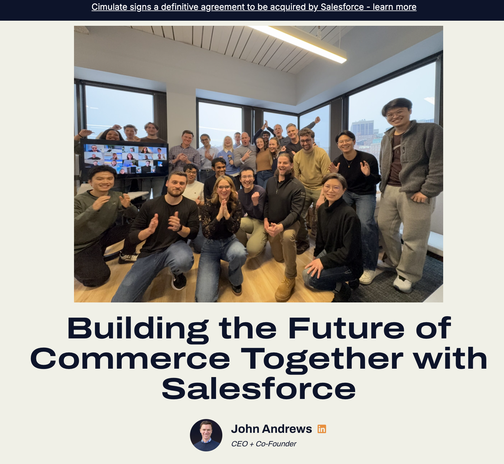 Cimulate acquired by Salesforce (undisclosed amount)