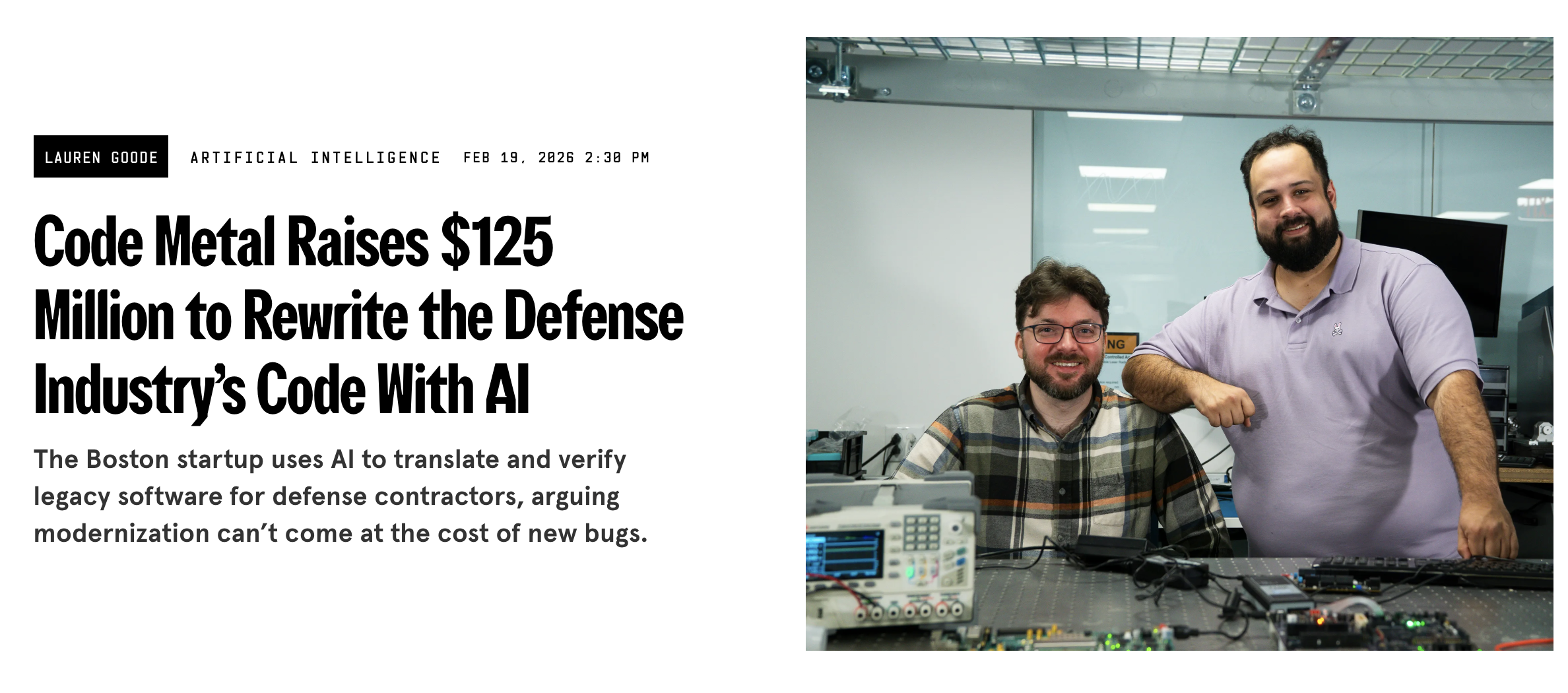 Code Metal (AI) raises $125M Series B at $1.25B valuation
